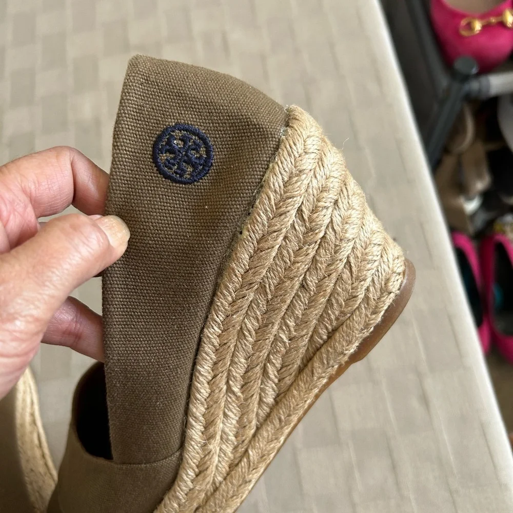 Tory Burch Filipa Cris’s Cross Espadrilles Platform Wedge Pumps